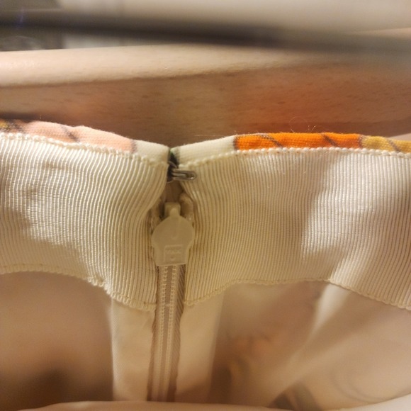 J Crew Floral Tie Waist Pencil Skirt Women Size 8 Orange Blue Green Pattern - Picture 7 of 8